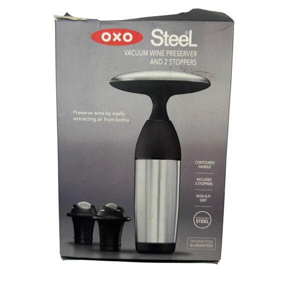 OXO Softworks Vacuum Wine Preserver w/ 2 Stoppers Gothic Home Vampire Witchy - Picture 1 of 3